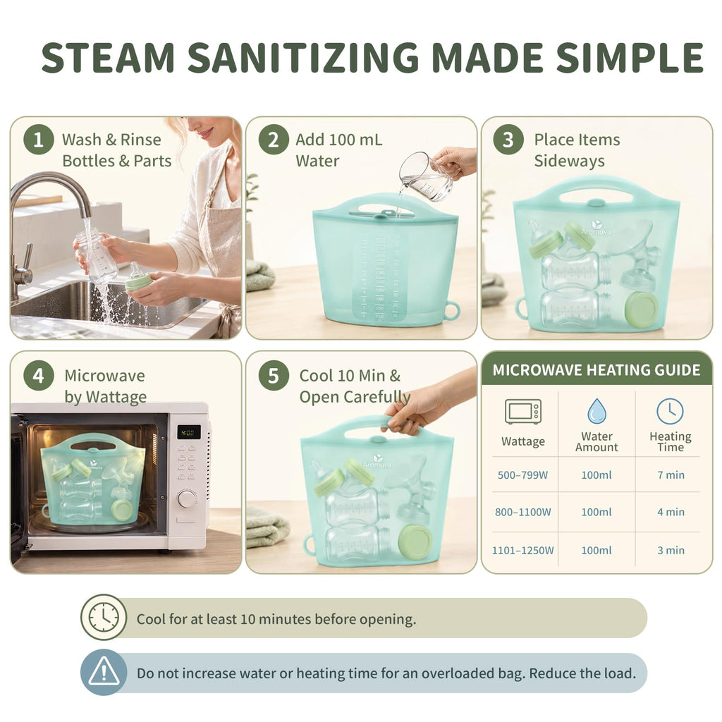 85oz Reusable Silicone Microwave Sterilizer for Baby Bottles