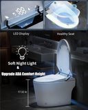 Smart One-Piece Toilet with Built-In Bidet and Tank, Powerful Flush, Foam System, ADA Comfort Height, Auto Open and Close, Blackout Flush, Heated Seat, Warm Water, Deodorizer