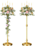 2 Pcs Floor Candelabra 50 Inch Gold Candelabra Centerpiece 5 Arms Floor Standing Candelabra Gold Candlestick Holder