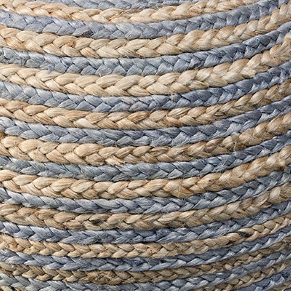 L.R. Resources Corcovado Au Naturel Braided Pouf Ottoman, 14" x 20", Natural