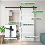 36x84 inch White Barn Door with 6.6FT Sliding Door Hardware Kit Included & Handle,Solid,MDF,PVC Surf