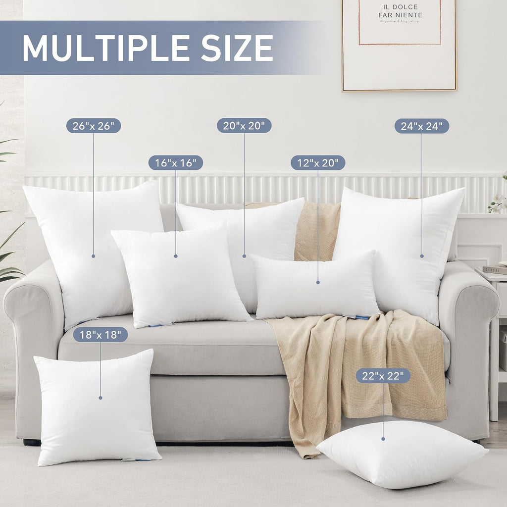 18x18 Throw Pillow Inserts, Decorative Pillow Inserts - Set of 2