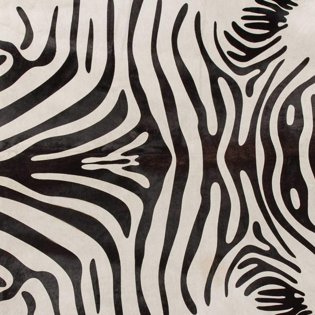 6' X 7' Zebra Stripe Black and White Natural Cowhide Area Rug