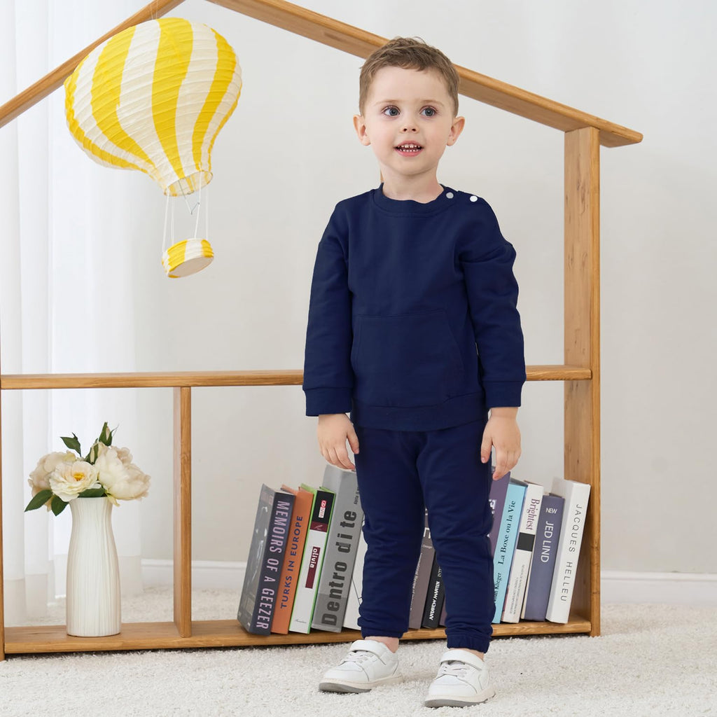 Baby Boy Clothes Outfits Infant Fall Winter Spring Cotton Long Sleeve Shirt Sweatshirt Pullover Top and Pants Set