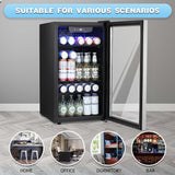 Beverage Refrigerator Cooler -120 Can Mini Fridge Glass Door for Soda Beer or Wi