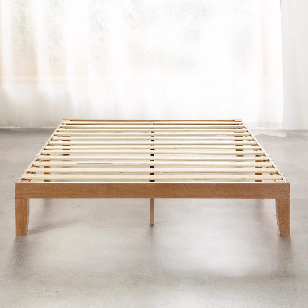 Naturalista Classic - 12 Inch Solid Wood Platform Bed with Wooden Slats, No Box Spring Needed, Easy Assembly, Full