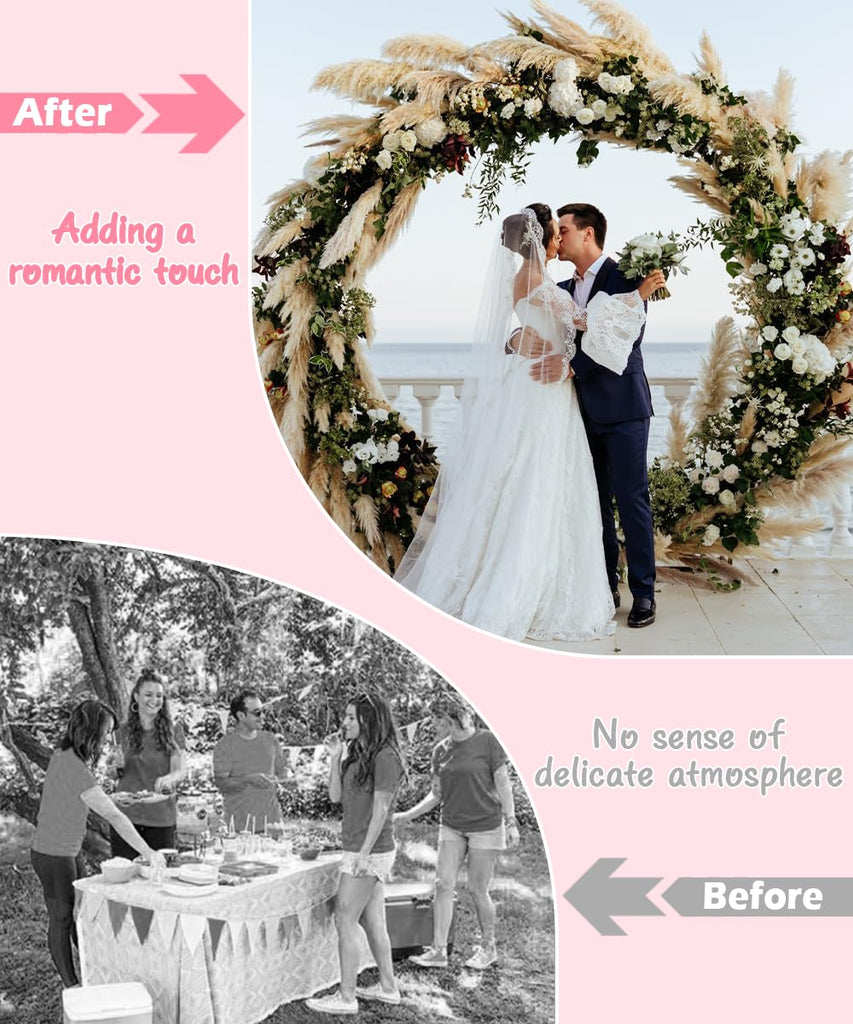 Metal 8Ft Wide 7Ft High, Wedding Arch Frame for Wedding Decorations, Balloon Arch Stand with Base for Ceremony