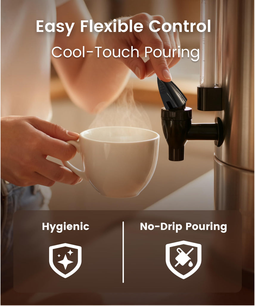 Commercial Coffee Maker 40-Cup Large Coffee Urn with Percolator Coffee Pot Electric 6L Stainless Steel Fast Brew Hot