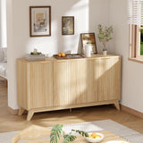 Fluted Sideboard Buffet Cabinet with Storage, Storage Cabinet with Doors and Adjustable Shelves, Buffet for Kitchen