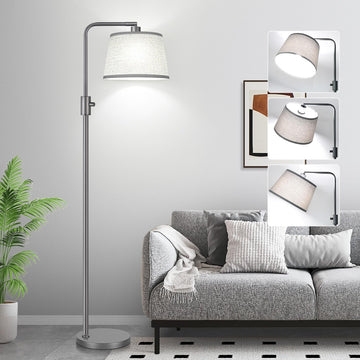 Dimmable Floor Lamp, 1000 Lumens LED Edison Bulb Included, Arc Floor Lamps Modern Standing Lamp with Linen