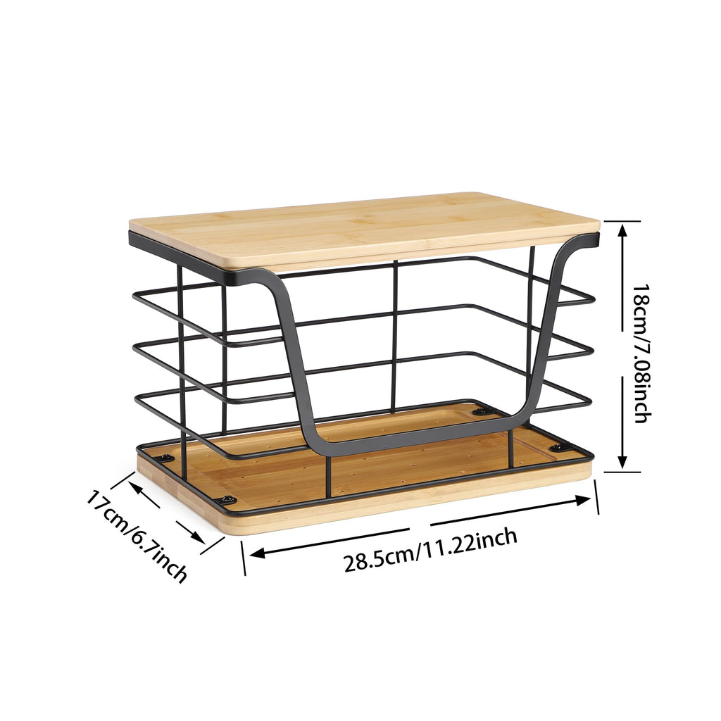 Large Wire Basket Pantry, Stainless Steel Kitchen Counter Organizer for Potato Onion, Trash Bag Dispenser Under Sink