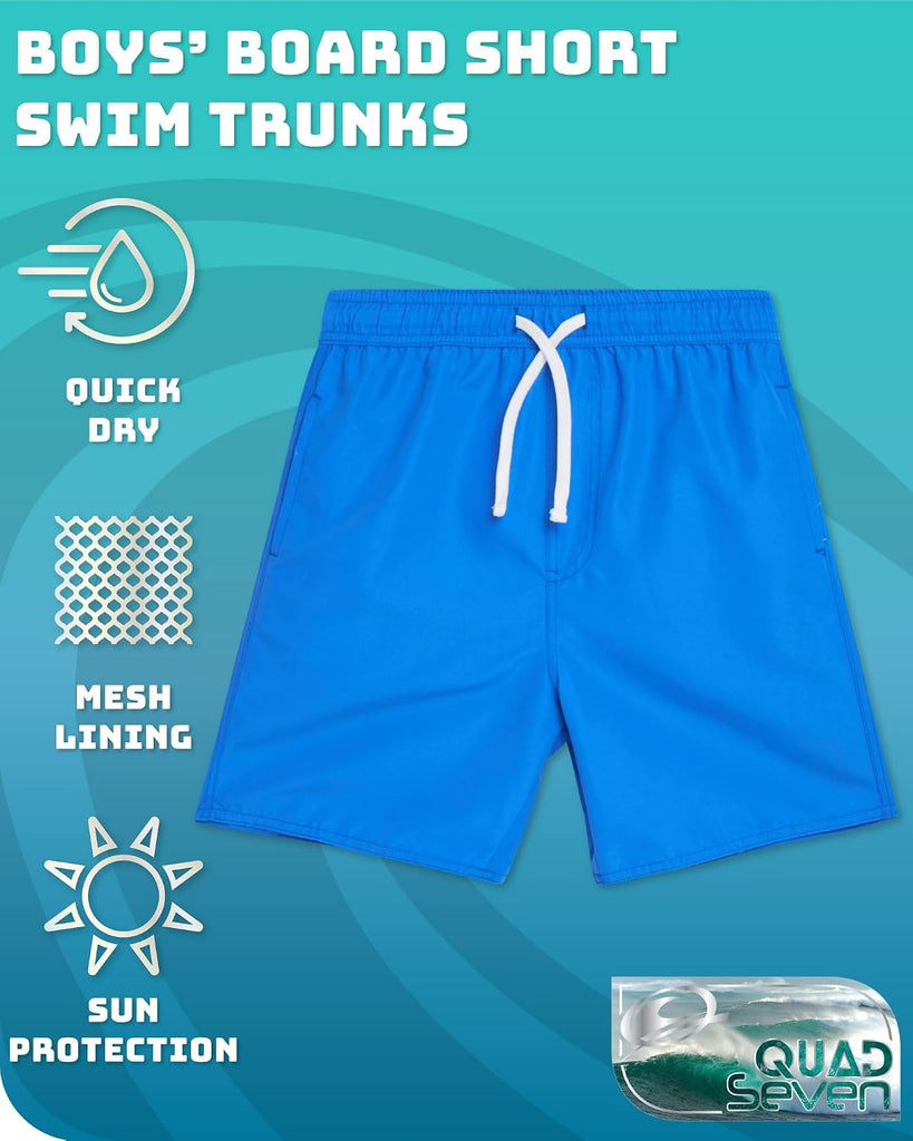 Boys Swim Trunks - 2 Pack Basic Quick Dry Boys Board Shorts Bathing Suit Kids Swimwear with Pockets (Sizes: )