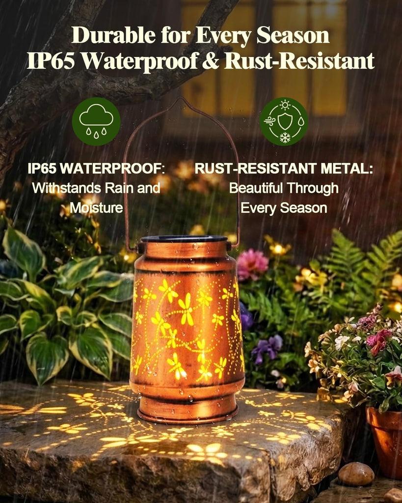 Birthday Gifts for Women, Solar Lanterns, Dragonfly, 2 Pack