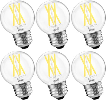 E26 Dimmable G16.5 LED Light Bulbs Daylight 5000K 60 Watt Equivalent
