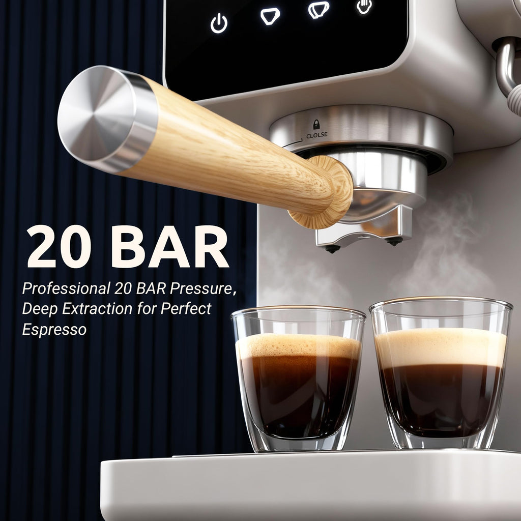 Touchscreen Espresso Machine with Steam Wand, 40.6oz Water Tank