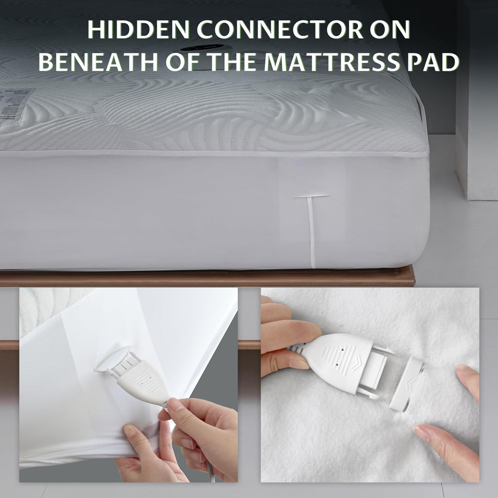 Heated Mattress Pad, 3D Air Fabric, Preheat & Memory for Cold Winter