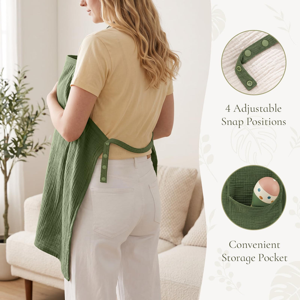 2-Pack Muslin Nursing Cover for Breastfeeding with Arch Neckline