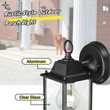 2 Packs Outdoor Wall Lantern, Black Exterior Waterproof Wall Sconce for House, Aluminum Housing Plus Glass