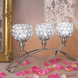 Crystal Candle Holders 3 Arms Silver Candelabras,Candle Holder, Crystal Table Centerpieces,Buffet Cabinet Candelabra