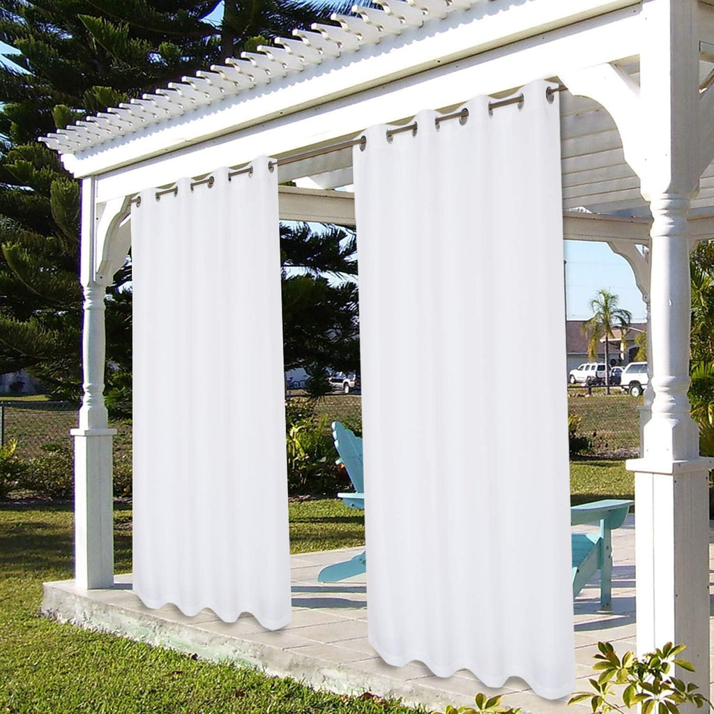 Waterproof Indoor/Outdoor Curtains Thick | Privacy Grommet Curtains , Porch, Pergola, Cabana, 1 Panel, 84W x 108L