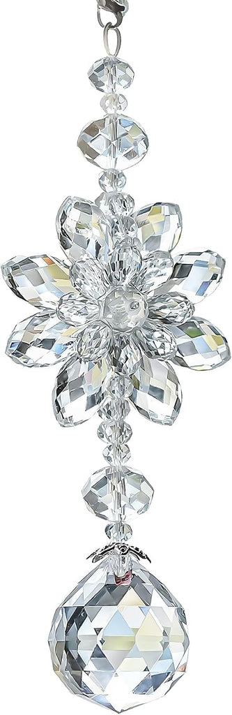 Clear Crystal Ball Flower Prism Suncatcher Car Mirror Charm Decor - Crystal Ball Flower Prism Suncatcher Charm Feng