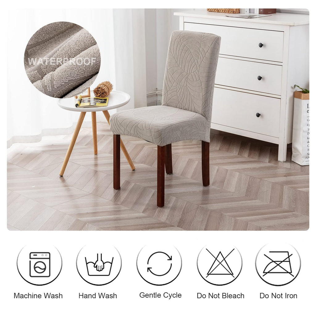 Waterproof Dining Room Chair Covers Set of 6 Slipcovers for Parson Chairs