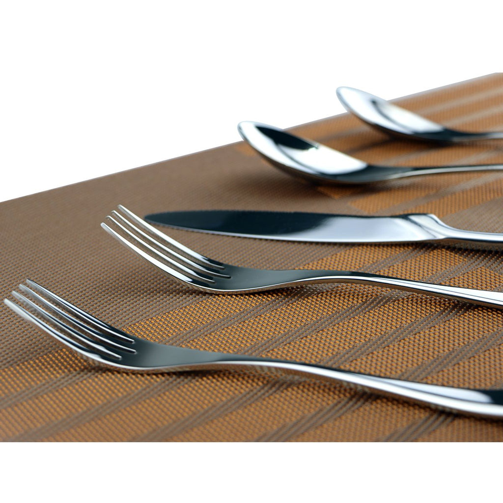 Silver Hammered Mirror Flatware Set, 20 Piece Service for 4, Cutlery Kitchen Restaurant Hotel