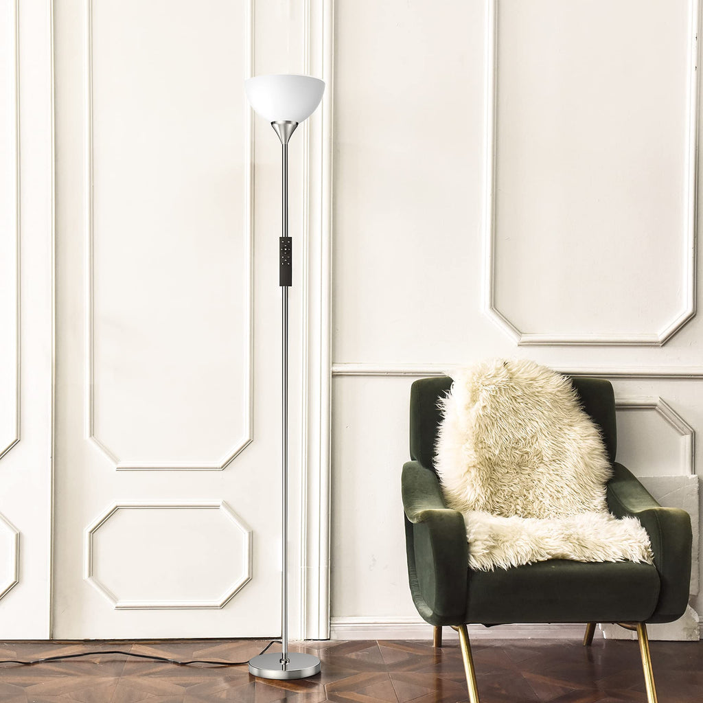 Floor Lamp, Remote Control with 4 Color Temperatures, Torchiere Floor lamp, Standing Lamps, Bulb Included (Brushed