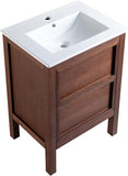 24-Inch Bathroom Vanity in Walnut with Sink