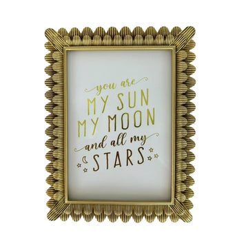 Vintage Picture Frame 5x7 Antique Brass Gold Photo Frames Baroque Art Deco with Glass Front Tabletop Display & Wall