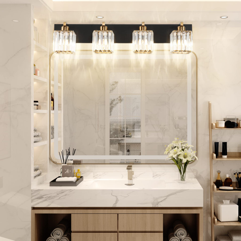 Bathroom Vanity Light Fixtures Crystal Vanity Light 4 Light Modern Vanity Lighting (Exclude Bulb)