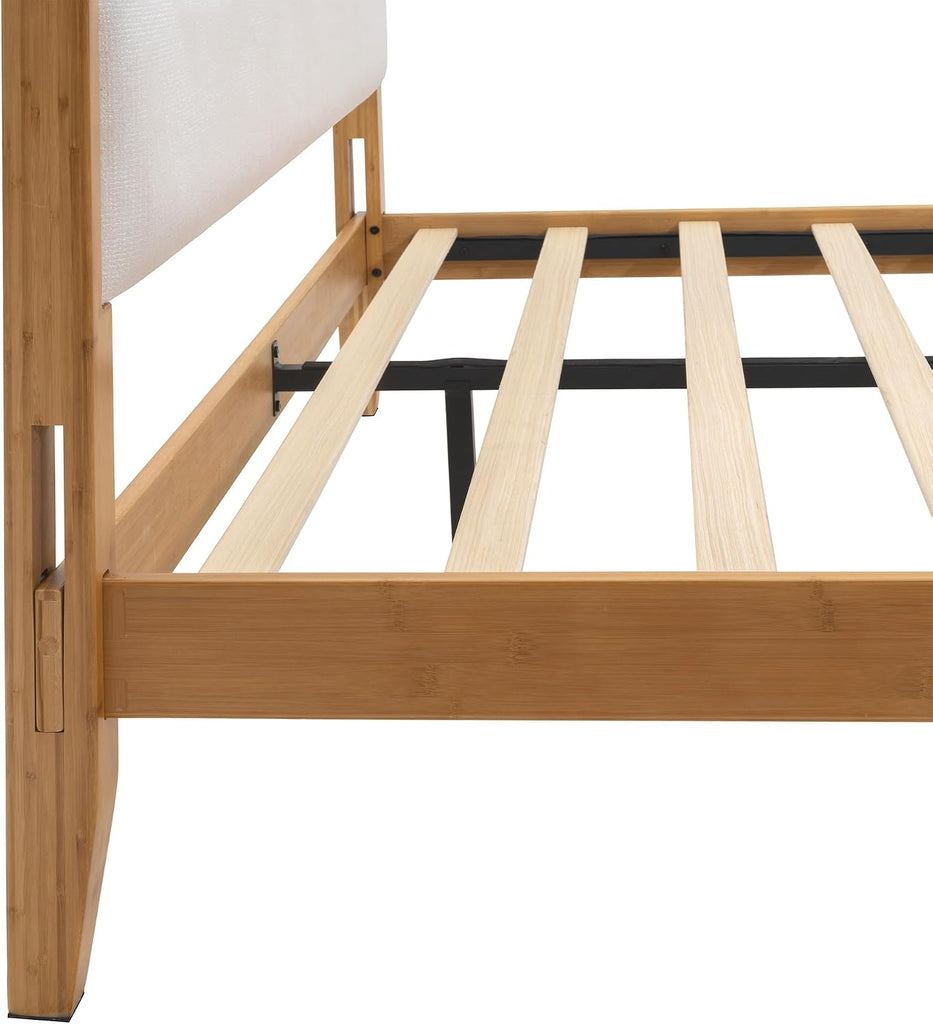Joinery Inspired Solid Bamboo Bed Frame with Headboard