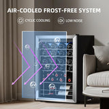 Wine Cooler Refrigerator, Freestanding Wine Fridge with Adjust Temperature（32°F-