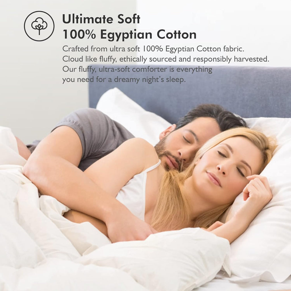 Luxurious White Solid Heavy Weight, Twin Goose Feathers Down Comforter for Winter Weather Duvet Inse
