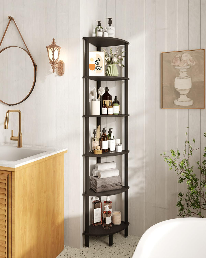 6 Tier Corner Shelf Stand, Industrial Corner Display Rack