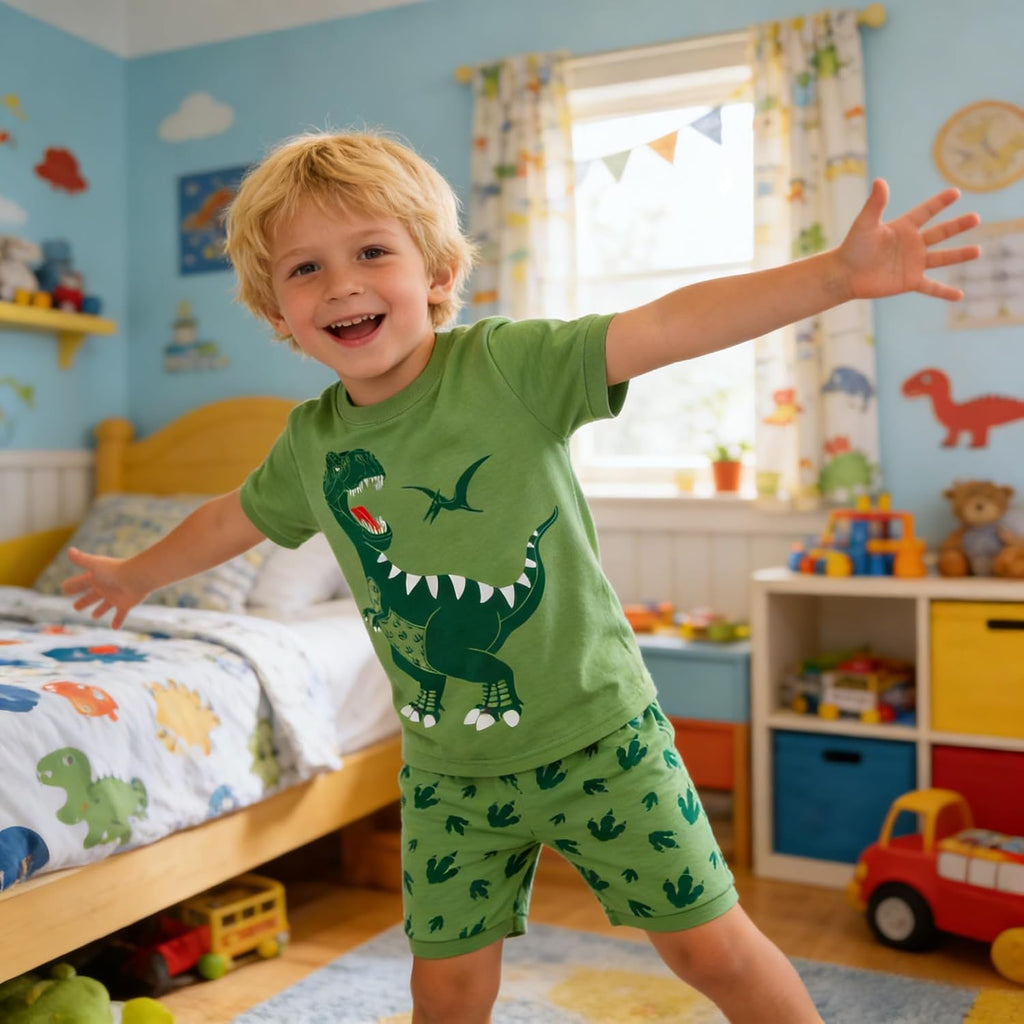Little Boy Short Pajamas Sets for Toddler Sleepwear Summer 2 Piece kids Pjs