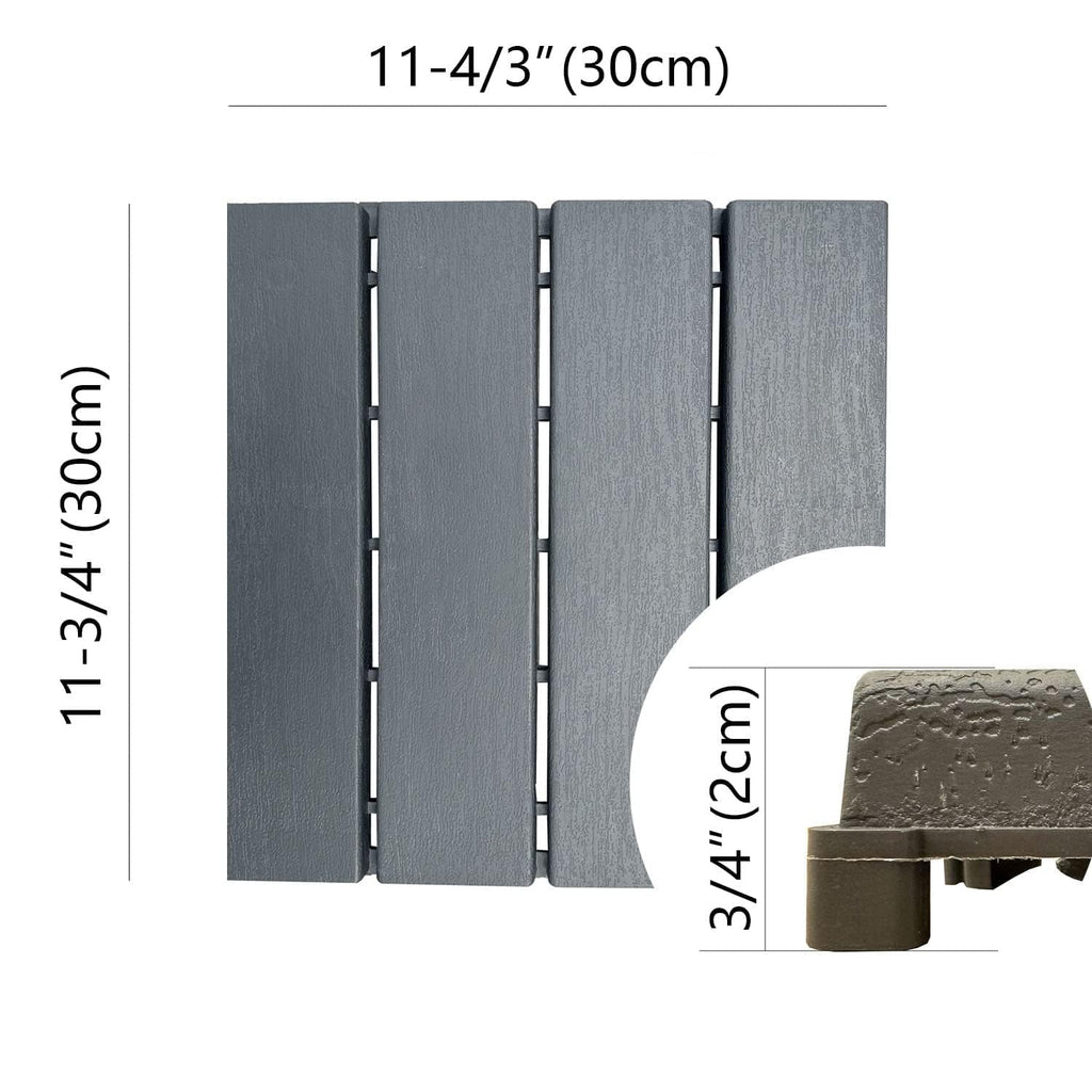 9 sq. ft Plastic Interlocking Deck Tiles,9 PCS Patio Tiles,12''x12''(30 x 30cm) Waterproof Outdoor Flooring All Weather