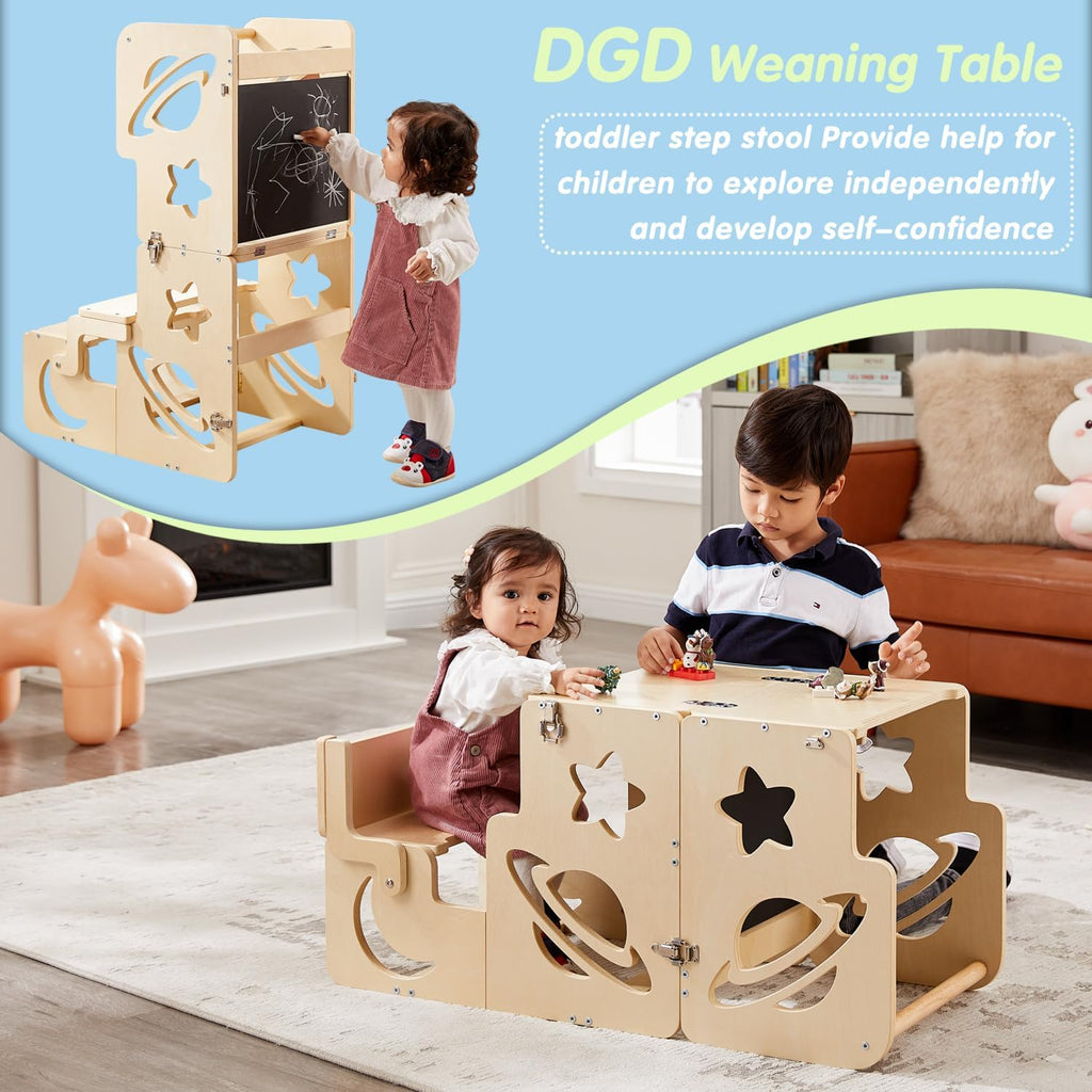Toddler Tower, Toddler Stool, Kids Learning Wooden Tower