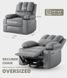 GarveeHome Recliner Chairs, Classic Manual Leather Recliner