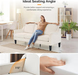 Small Couch Sofa 71" Comfy Couches for Living Room Beige 3 Seat Sofa Couch Mid Century Modern Sofa Furniture Couches