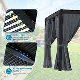 Outdoor Louvered Pergola 10' x 13', Aluminum Pergola with Ad - Image 6