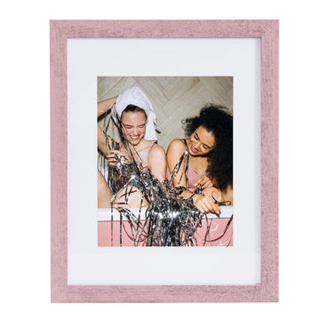 Rustic Pink 11x14 Picture Frame with Mat, Glass Cover, 1 Pack