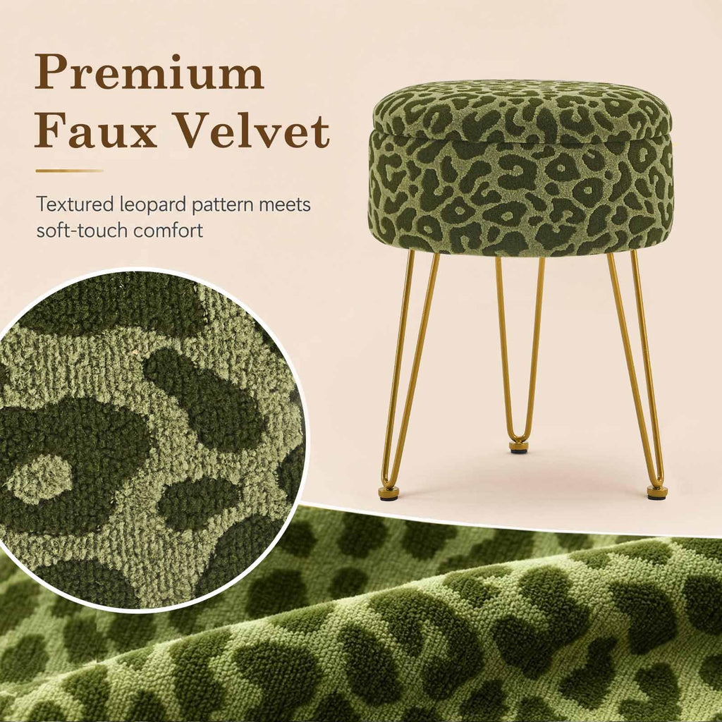 Ottomans Round Ottoman with Storage Footstools Vanity Chair