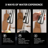 Single Handle High Arc Brushed Nickel Pull Out Kitchen Faucet,Single Level Stainless Steel Kitchen Sink Faucets with
