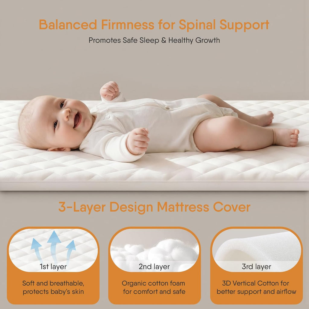 3-in-1 Baby Bassinet, Rocking Bassinet & Bedside Sleeper for Newborn Baby | 6-Level Height, Comfy Mattress