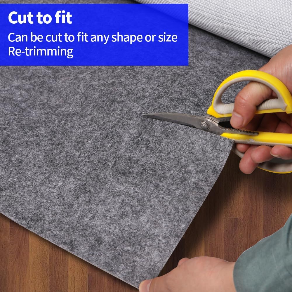 Waterproof Non-Slip Rug Pad 5x7 for Large Area Rugs Durable Felt Floor Protection pad for All Floors, Suitable
