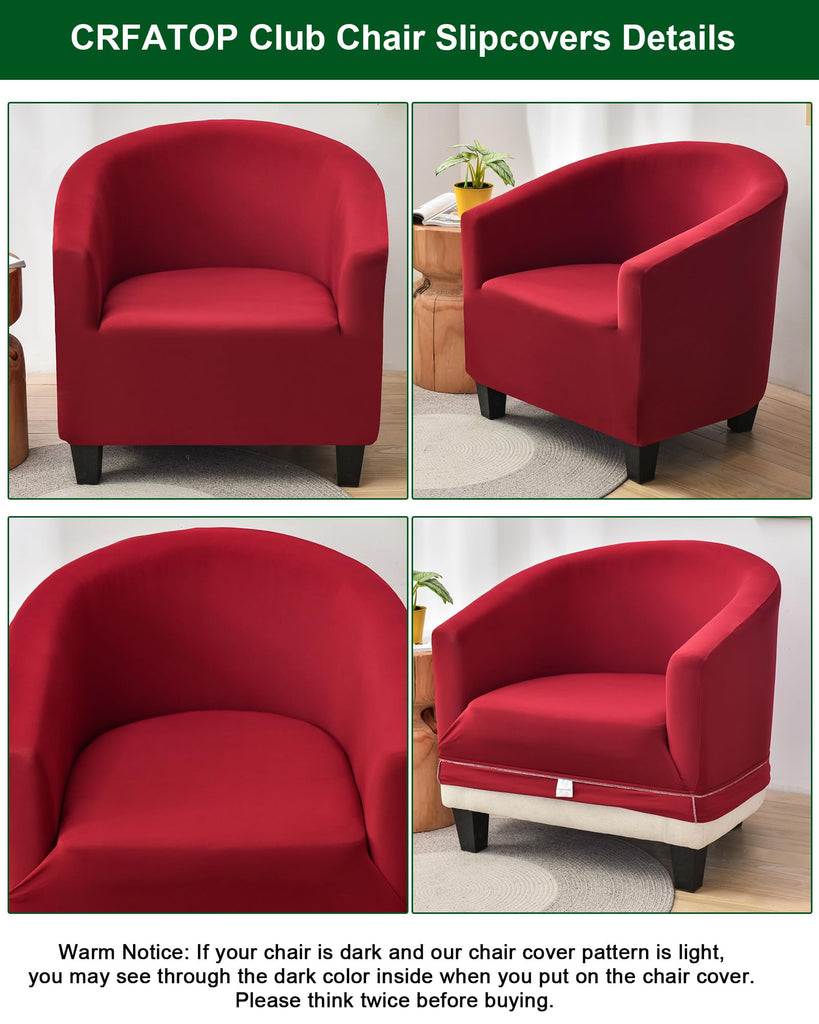 Stretch Barrel Club Chair Covers Burgundy Tub Sofa Slipcover