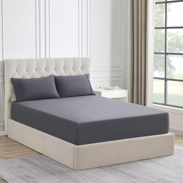 Queen Flannel Fitted Sheet Only with Full Elastic & Built in Corner Sheet Straps to Prevent Shifting - Soft &