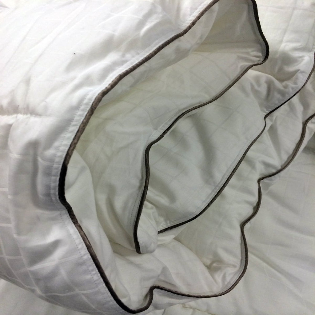 Soft and Fluffy, Overfilled Dobby Down Alternative Comforter, Full/Queen Size, Checkered White, 100% Cotton Shell 300