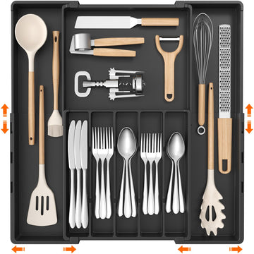 Expandable Silverware Drawer Organizer, Utensil Tray